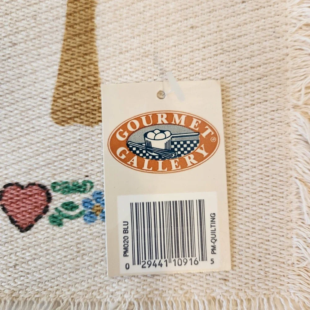 Vtg 80s NOS Goose Geese Quilt Woven Fabric Placemats Set of 2 Country Kitchen